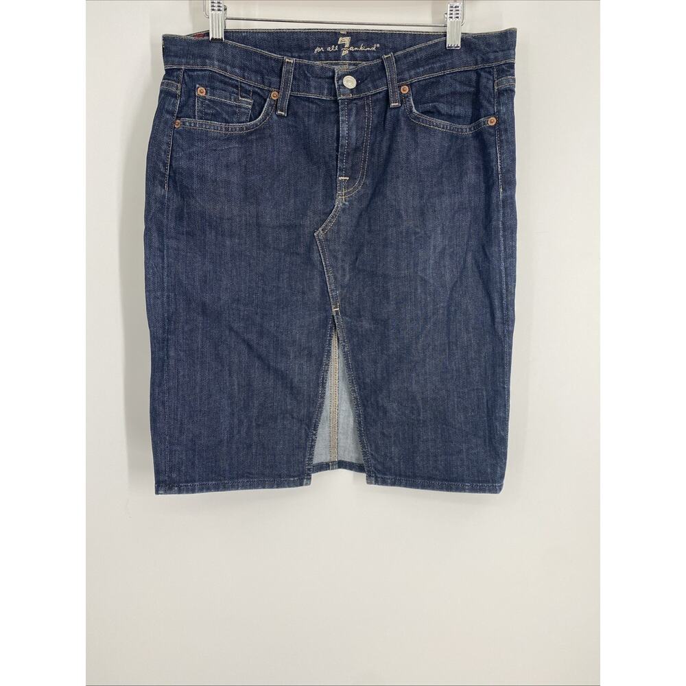 7 for all mankind Denim Skirt Women’s Size 30 Medium Wash Beach Boho Y2K 597
